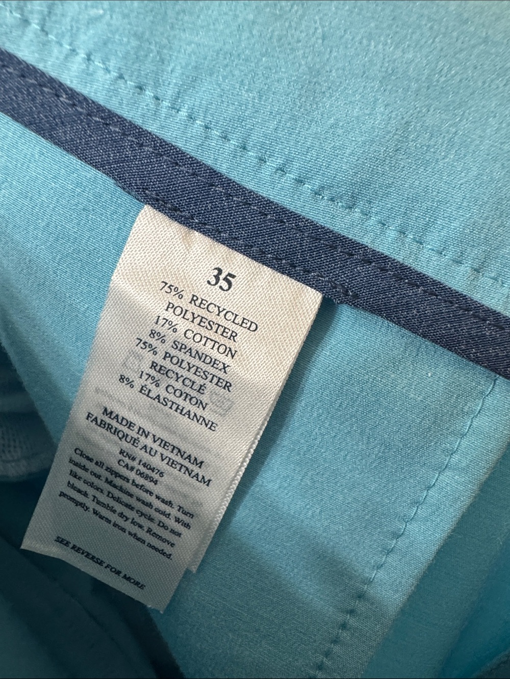 Faherty Turquoise Drawstring Hybrid Shorts - Picture 4 of 4